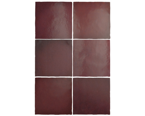 Wandtegel Lava Burgundy 13,2x13,2 cm