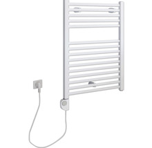 Witte elektrische handdoekradiator voor de badkamer