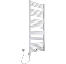 Elektrische handdoekradiator met horizontale verwarmingselementen.
