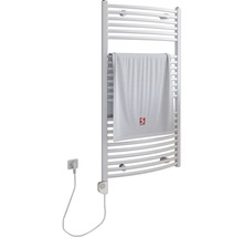 Witte elektrische handdoekradiator met handdoek