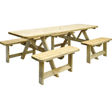 Houten picknicktafel met banken