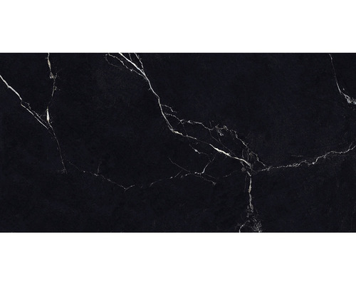 Wand- en vloertegel Vale black gepolijst 60x120 cm gerectificeerd
