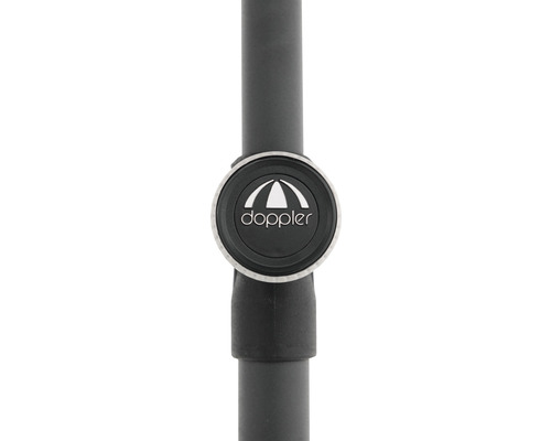 Doppler Logo op een parasolvoet