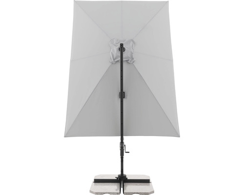 Rechthoekige tuinzonne parasol met zwengel en parasolvoet