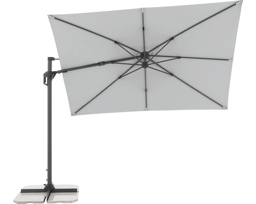 Rechthoekige zweefparasol met voet