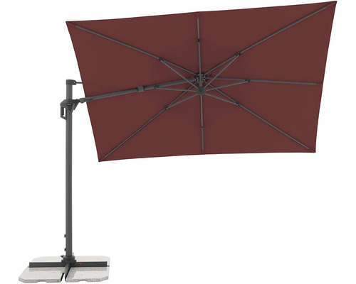 Rechthoekige zweefparasol met standaard