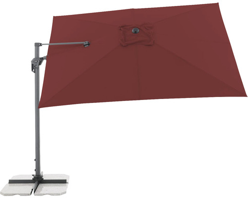 Rechthoekige zweefparasol met standaard