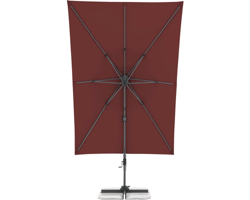 Rechthoekige tuinzonne parasol met frame en verzwaringsplaten