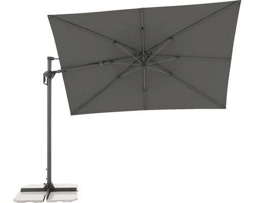 Rechthoekige zweefparasol met voet