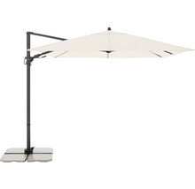 Vrijstaande parasol met stenen voet voor de tuin