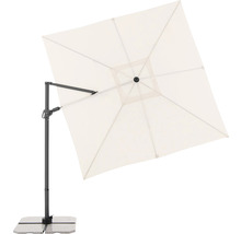 Vierkante zweefparasol met voet voor buiten