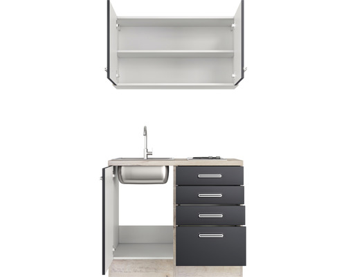 Keukenblok met gootsteen, onderkast en hangkast voor keukeninrichting