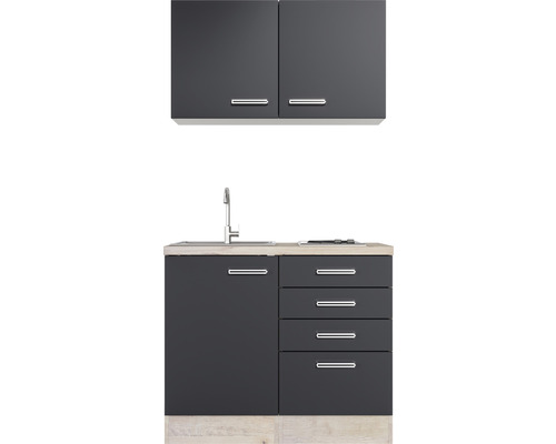 Keukenblok met spoelbak, onderkasten en hangkasten