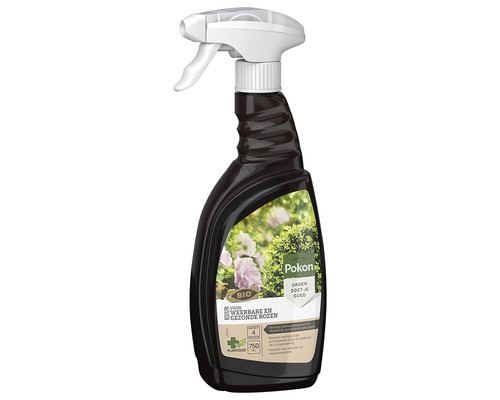 Sprayfles met rozenverzorgingsproduct