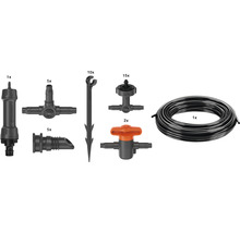 Gardena Micro-Drip-System startersset plantenpotten M met druppelbuizen, verbindingsstukken en regelventiel