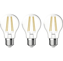 LED lamp E27/7W A60 warmwit helder, 3 stuks