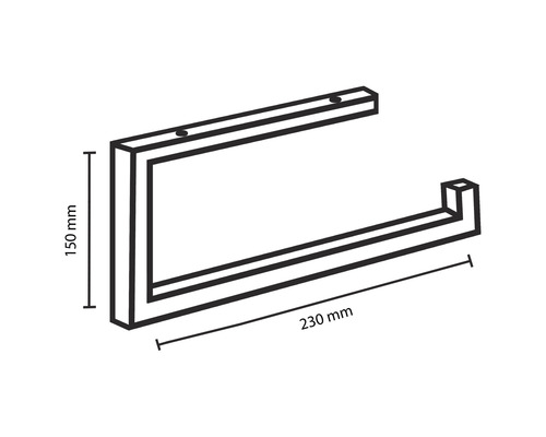Handdoekhouder met afmetingen van 150 mm bij 230 mm