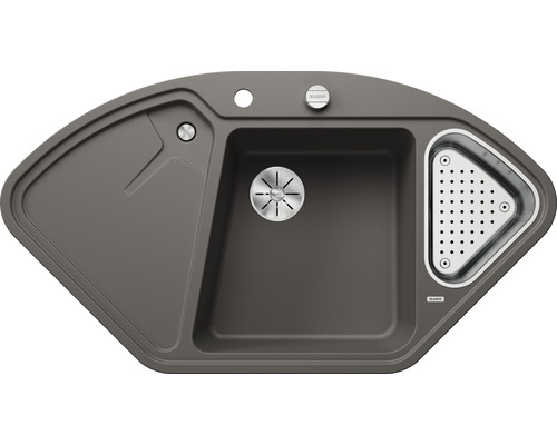 BLANCO Spoelbak Delta II vulkaangrijs 57,5x105,7 cm Hoekspoelbak van Silgranit met afdruipvlak