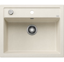 Spoelbak van steen met afvoergarnituur en kraanaansluiting