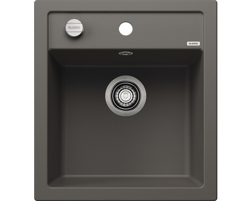 Spoelbak van Silgranit met afstandsbediening en zeefkorf