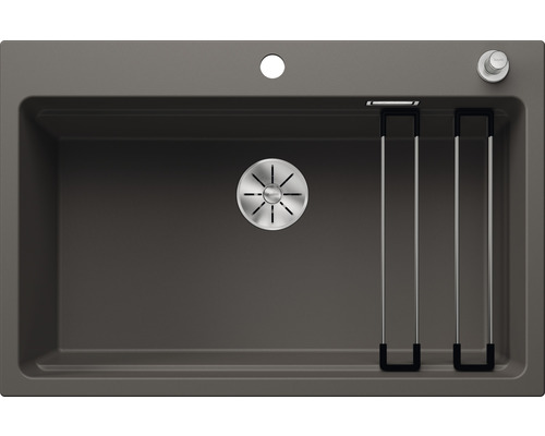 BLANCO Spoelbak Etagon 8 vulkaangrijs 51x78 cm Spoelbak van composietmateriaal met afdruiprek en afvoerbediening