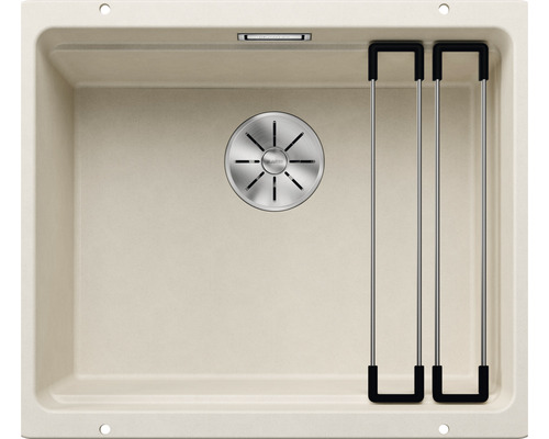 Beige aanrechtbak met afdruiprek