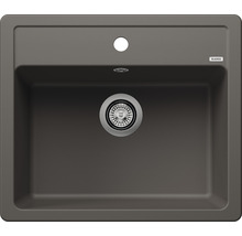 Spoelbak van steen met afvoergarnituur