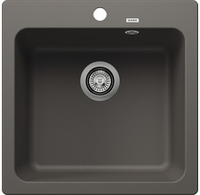 Spoelbak van graniet met afvoer en Blanco logo.