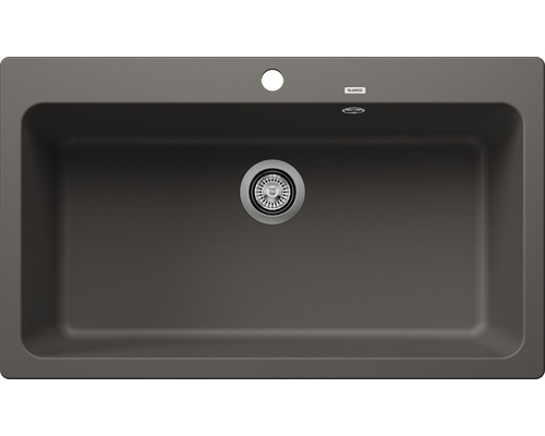 Spoelbak van composietmateriaal met zeefkorf en afloopbediening