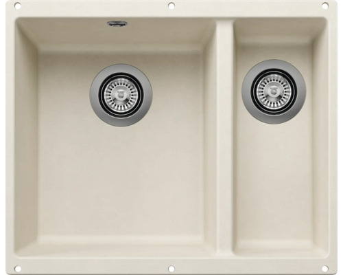 Spoelbak met twee compartimenten van composietmateriaal