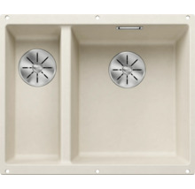 Spoelbak met twee bassins en afvoergarnituur