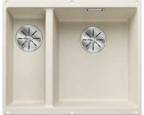 Spoelbak met twee bassins en afvoergarnituur