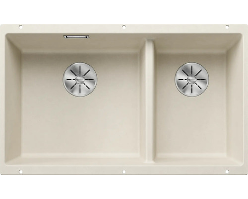 Beige spoelbak met twee spoelbakken