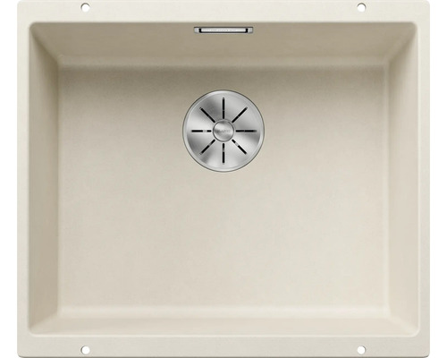 Spoelbak van composietmateriaal met zeefkorfplug