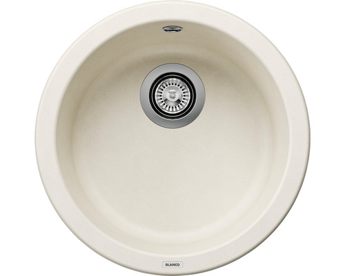 BLANCO Spoelbak Rondo zachtwit 45x45 cm Ronde spoelbak met afvoer en overloop