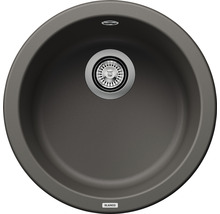 Ronde spoelbak van graniet met afvoergarnituur