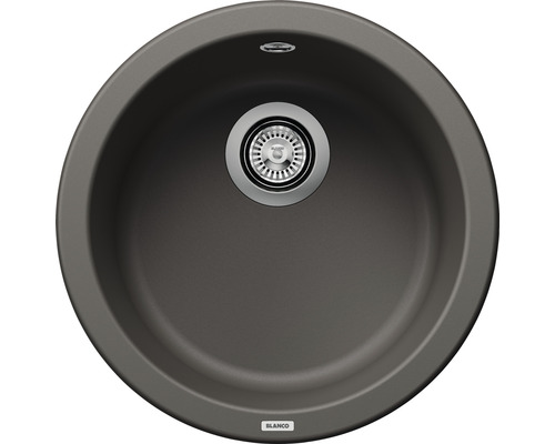 BLANCO Spoelbak Rondo vulkaangrijs 45x45 cm Ronde spoelbak van graniet met afvoergarnituur