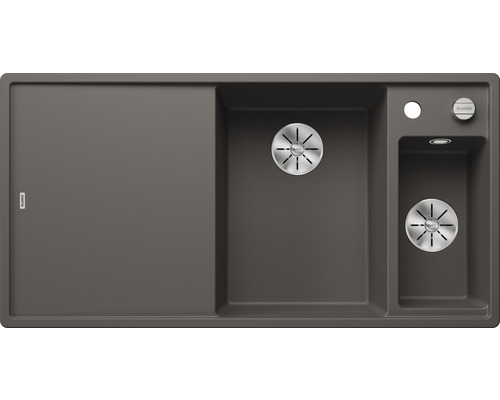 BLANCO Spoelbak Axia III 6 S vulkaangrijs 51x100 cm Spoelbak met afdruiprek en twee spoelbakken