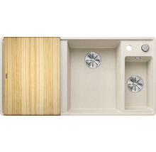 Spoelbak met gootsteen, afdruiprek en snijplank