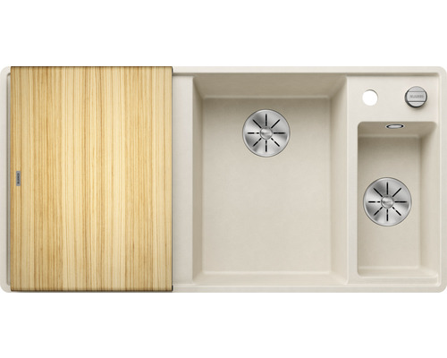 Spoelbak met gootsteen, afdruiprek en snijplank