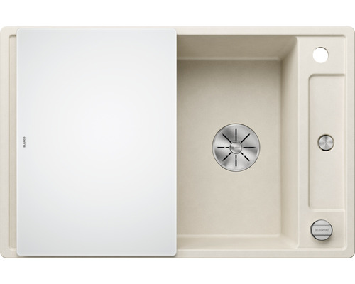 Spoelbak van Silgranit met afdruipvlak en snijplank