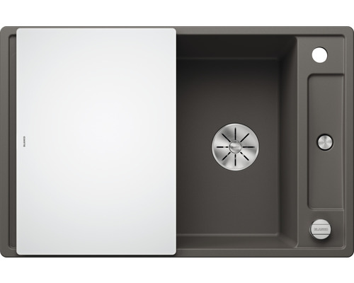 Spoelbak van silgranit met snijplank