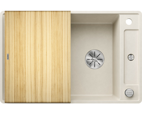 Beige spoelbak met snijplank