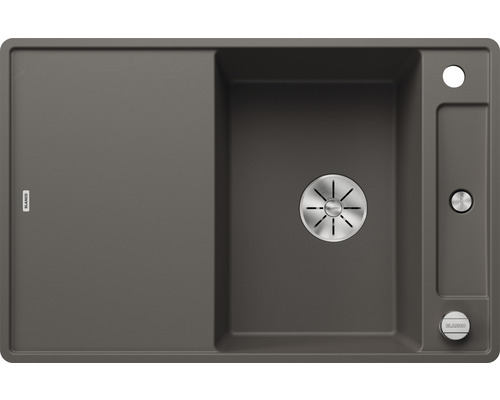 BLANCO Spoelbak Axia III 45 S-F vulkaangrijs 50x77 cm Blanco inbouwspoelbak met afdruiprek