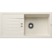 Beige gootsteen met afdruiprek