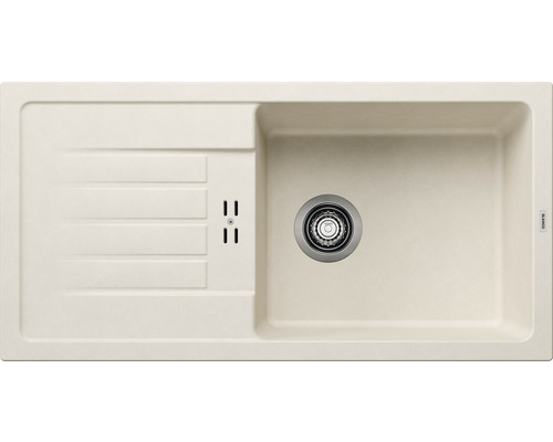 Beige gootsteen met afdruiprek