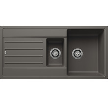 Spoelbak met afdruiprek en twee bassins