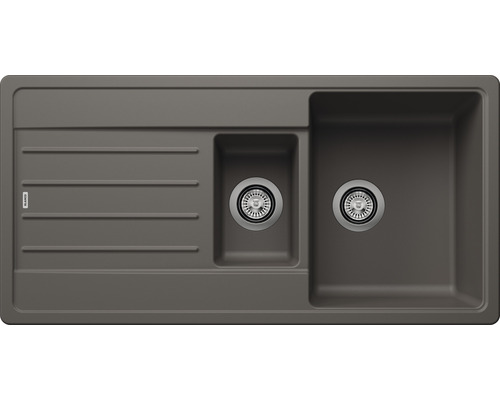 Spoelbak met afdruiprek en twee bassins