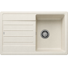 Beige spoelbak van silgranit met afdruiprek en wasbak