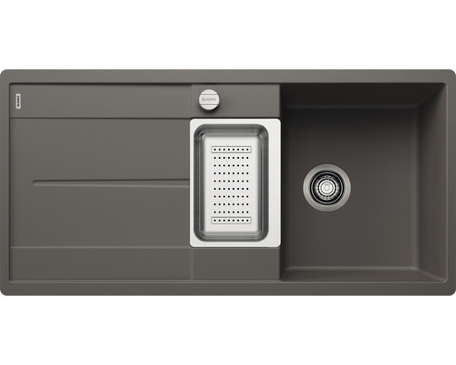 BLANCO Spoelbak Metra 6 S-F vulkaangrijs 49x99 cm Spoelbak met afdruipvlak en zeefbak